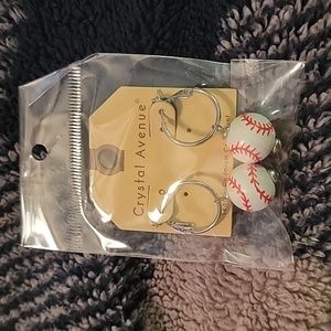 Baseball Hoop Earrings